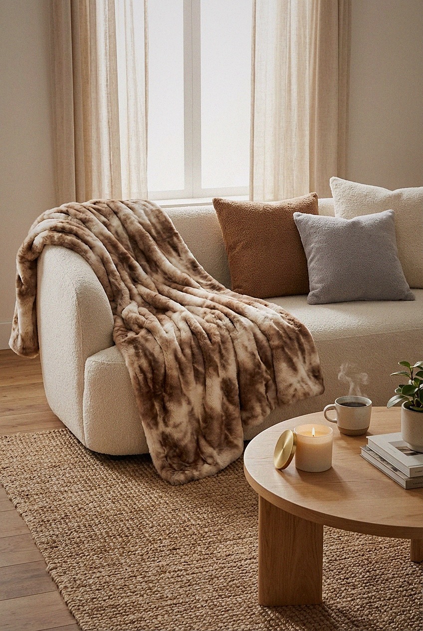 BENVWE Fluffy Faux Fur Throw Blanket