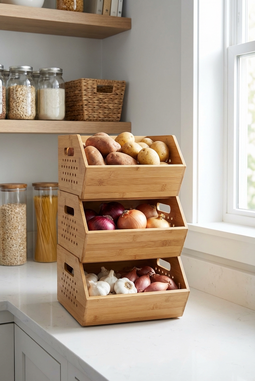 Potato and Onion Storage Bin Set